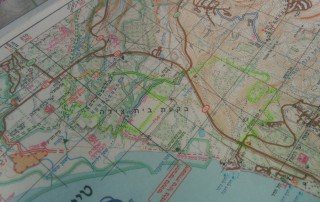 מפה של מסלול טיול ג׳יפים בשטח הבטחה בצפון הכנרת פלגי בזלת